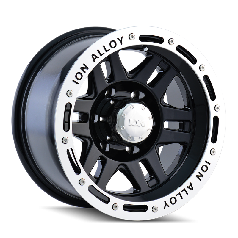 Ion Alloy Black Machined Lip 17x9 Rim