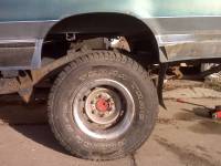 Nissan 720 - chevy rally wheel with 31