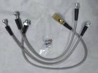 2 Front and 1 Rear Stainless Steel Braided Brake Lines kit of 3